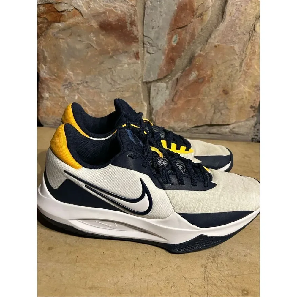 Nike Precision VI Low White Navy Gold Basketball Shoes DD9535-101 Men’s Size 9 U